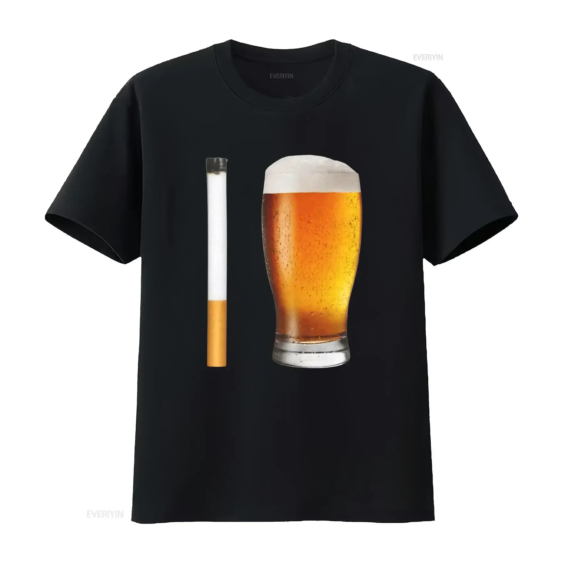 Cigarette and Beer Lover T Shirt Perfect for Bars College Parties Social Events Fun Going Out  vintage Washed