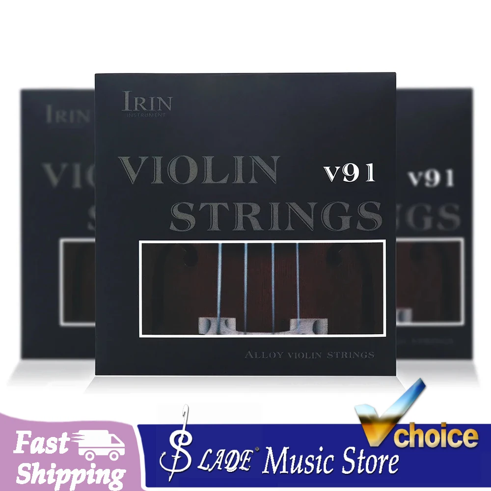 IRIN V91 Violin Strings Premium Copper Alloy Core with Metal Bead Ends Ideal Choice for 4/4 Violin Warm Tone & Durable