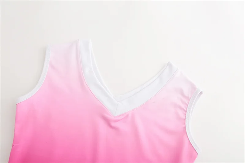 Ärmelloses Ballett-Trikot für Mädchen mit Farbverlauf und fächerförmigem Strass-Design, Kinder-Tanzkleidung, geeignet für tägliches Training, Prüfungen, Auftritte – Detail 9