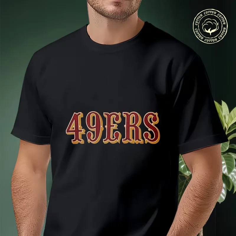 

San Francisco 49ers Football Motorcycle T-Shirt Men Cotton Tees O-neck Short Sleeve T Shirt Fashion Hip Hop Tee