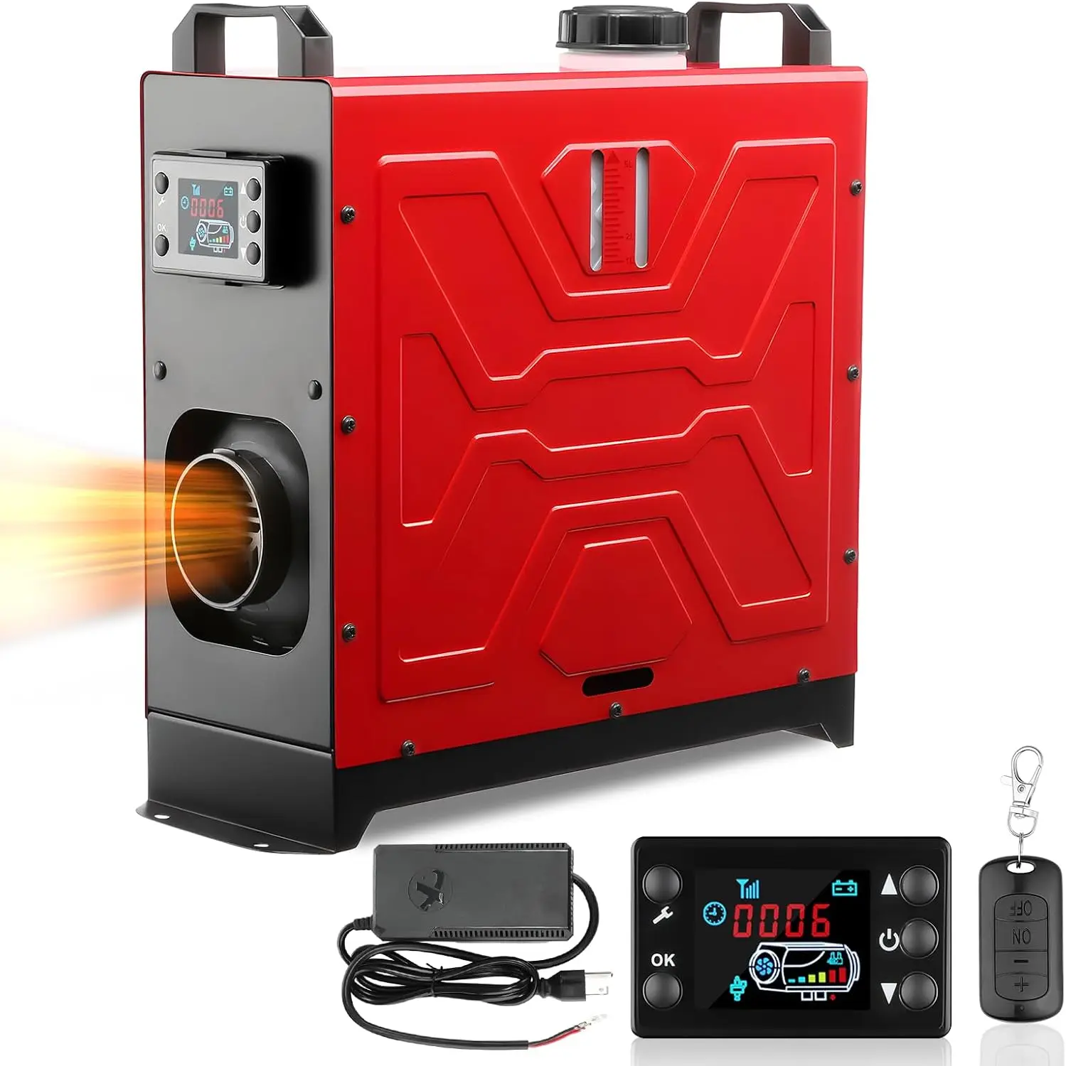 سخان ركن 12 فولت/24 فولت/110 فولت 8 كيلو وات مع جهاز تحكم عن بعد وشاشات LCD، تسخين سريع لقارب تخييم RV