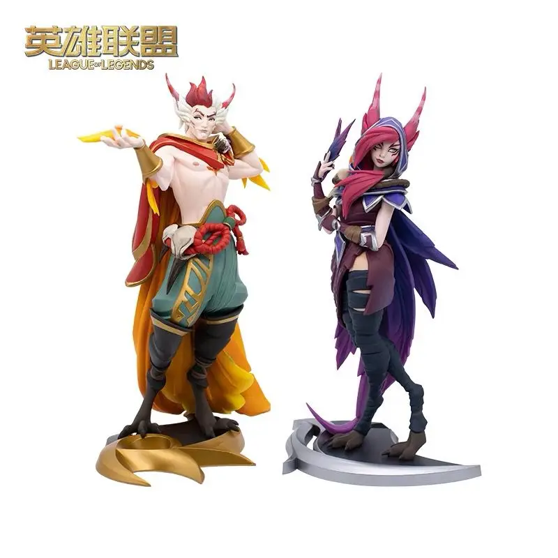 League of Legends Xayah Rakan Anime Spiele Peripherie Modell 27Cm Hand-Made Modell Dekoration Puppe Sammlerstücke Anime Spielzeu