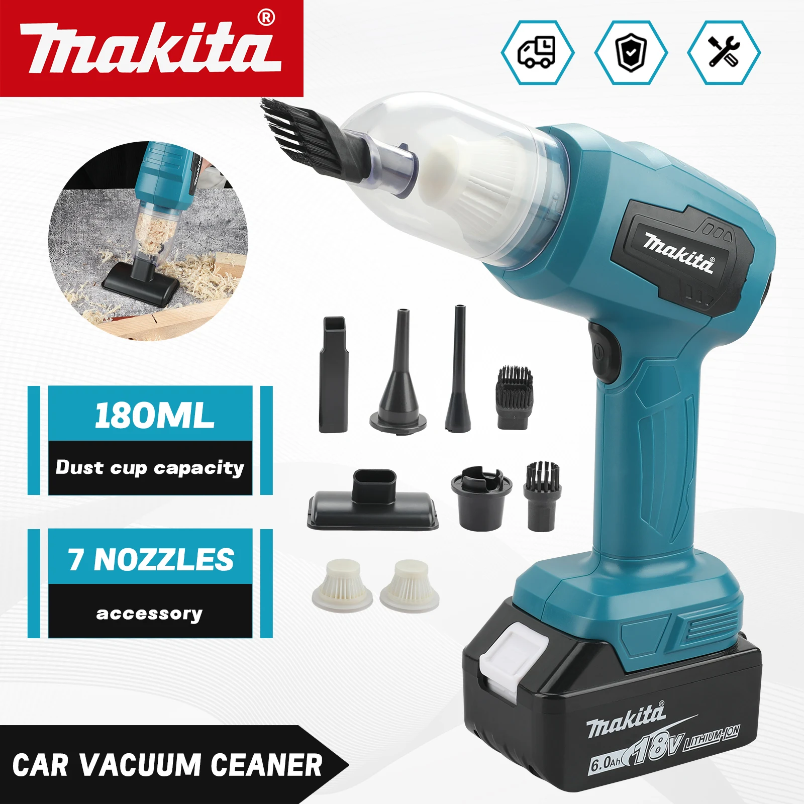 Workshop Cleaning Tools - Makita M213 18V Cordless Vacuum Cleaner