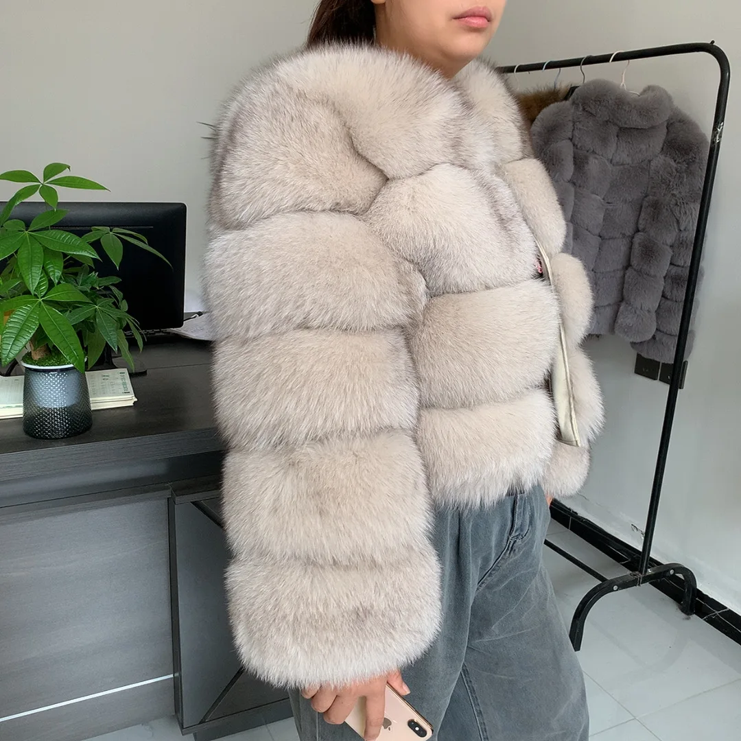 2024 new real Fox fur coat high-grade large panel Genuine Fox fur jacket 100% real fur women's winter warm fur coat