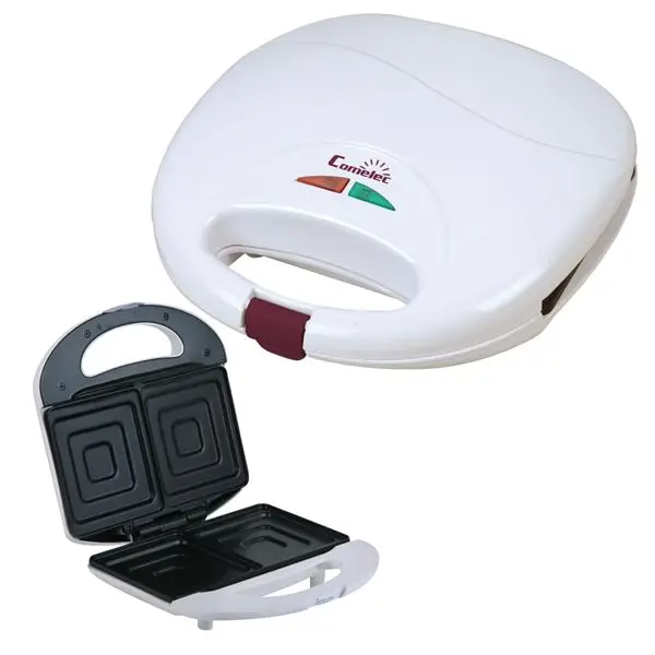 Sandwichera COMELEC SA-1204 2 cavidades sin corte 750W blanco