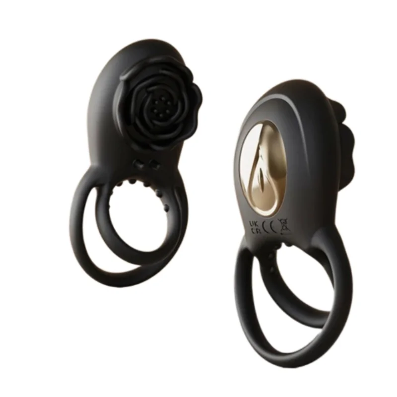 Remote Control Vibrating Cock Ring Penis Sleeve with Rose Clitoral Stimulator Soft Silicone Comfort Touch Adult Intimate Toy 18+