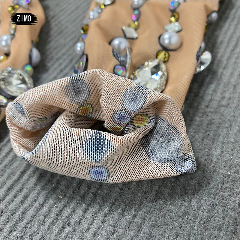 Benutzer definierte Kristall Strass Kleid Frauen Mesh sexy durchsichtig Party Geburtstag Club Tänzer Bühne Festival Outfit Drag Queen Kleidung