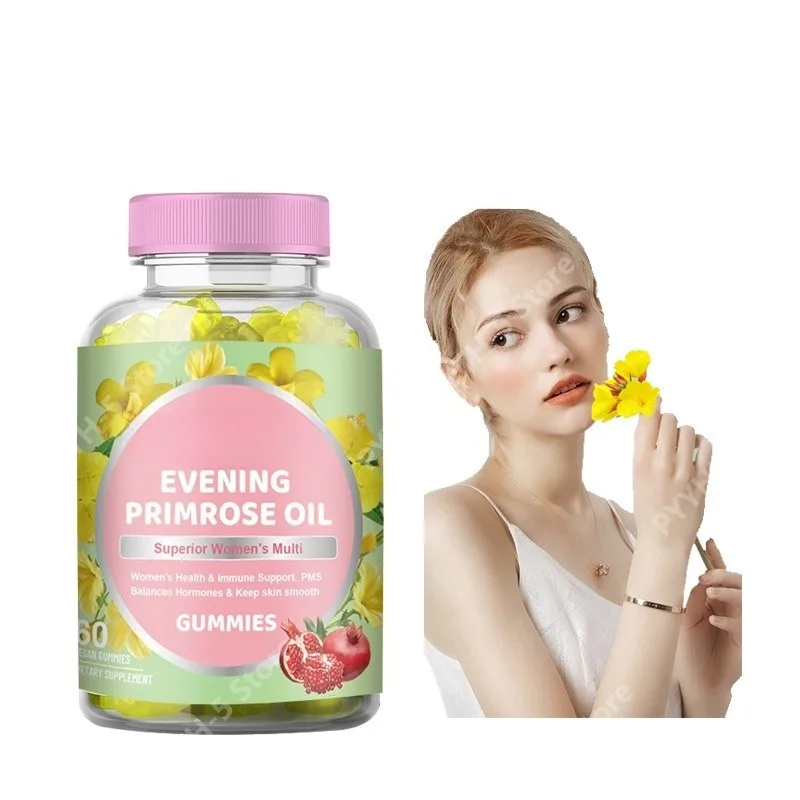 

Evening Primrose Oil Gummies Supporting Women's Health and Improving Skin Condition Evening Primrose Softgel 60 Count Gummies