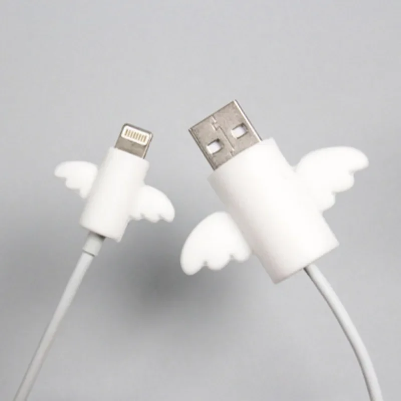 Creative Cute Angel Devil Wings Data Cable Protective Cover Mobile Phone Charging Cable Headphone Cable Anti-breakage Protector