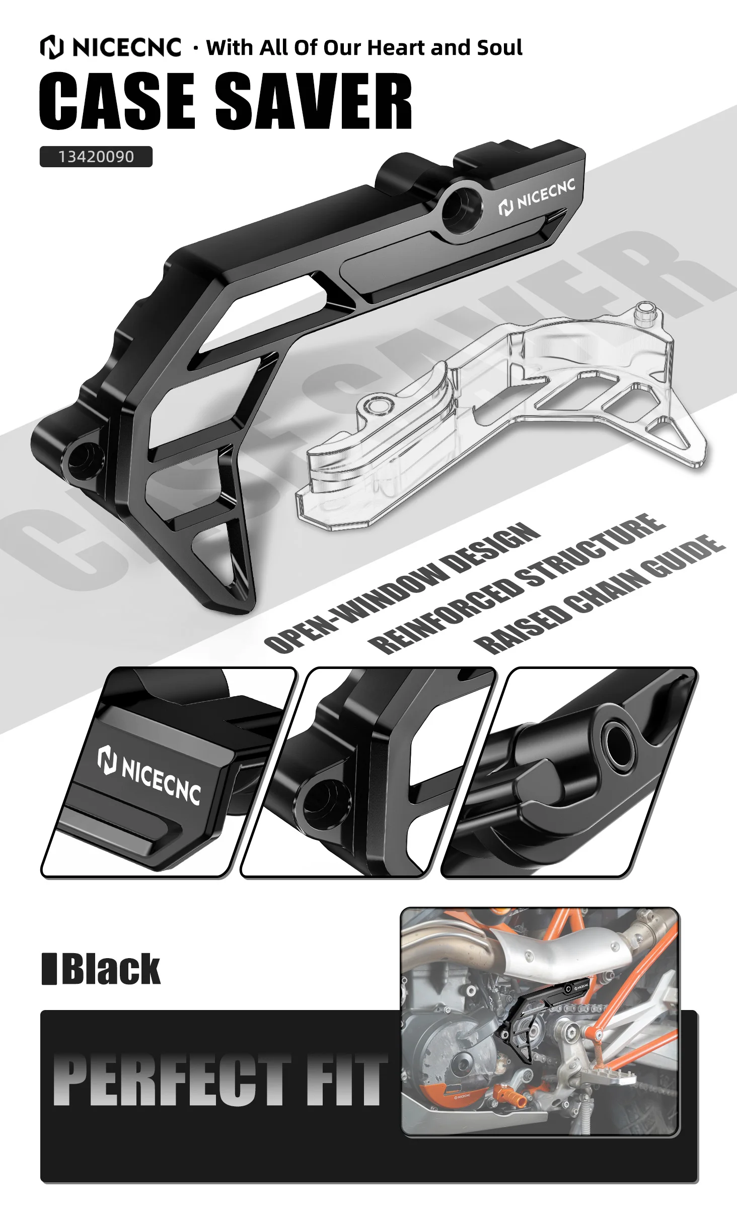 (EU-Lager) NICECNC Kettenschutz für KTM 690 Enduro R 690 SMC R 2009-2025 Husqvarna 701 Enduro/SM GasGas 700 – Detail 1