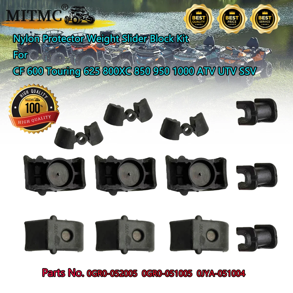 

Nylon Protector Weight Slider Block Kit For CF 600 Touring 625 800XC 850 950 1000 Clutch 0GR0-052005 0GR0-051005 0JYA-051004