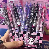 6pcs Cartoon Gel Pen Hello Kitty Cartoon Cinnamoroll Kuromi Quick Drying Black 0.5mm Ballpoint Pen Student Stationery Supplies
