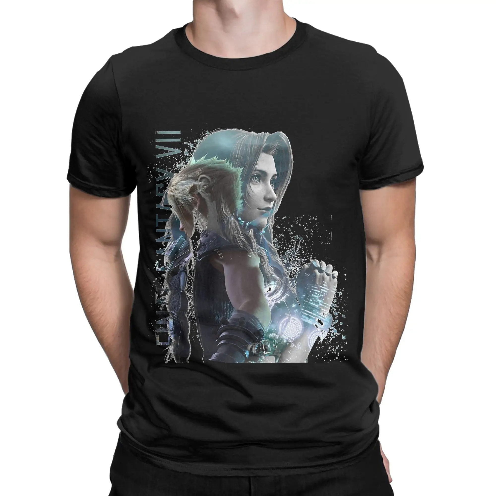 Aerith 7 Design Funny Graphic 100% Cotton T-Shirt fFinal Fantasy Tops Tees For Men