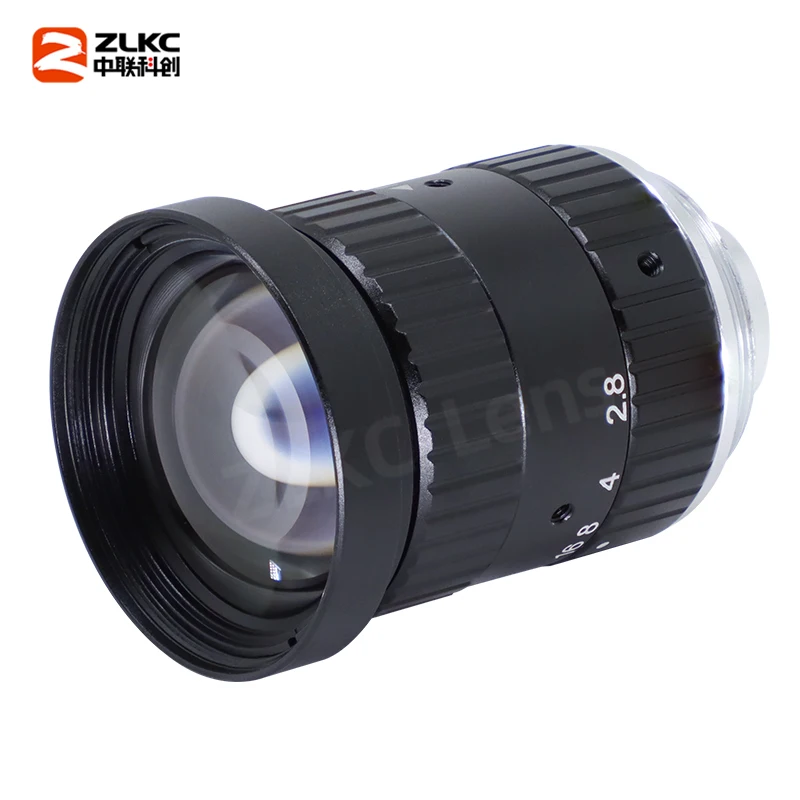 10Megapixel 8 mm 2/3 Lens Fixed Focus Camera Lens Manual Iris C Mount F2.8 10MP FA CCTV Low Distortion Lens for Basler Camera