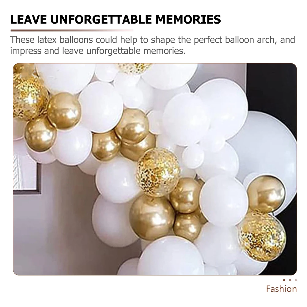 

100 Pcs White Balloons 12 Inch Round Latex for Wedding Birthday Party Decorations Bulk Balloons Arch Photoshoot Props