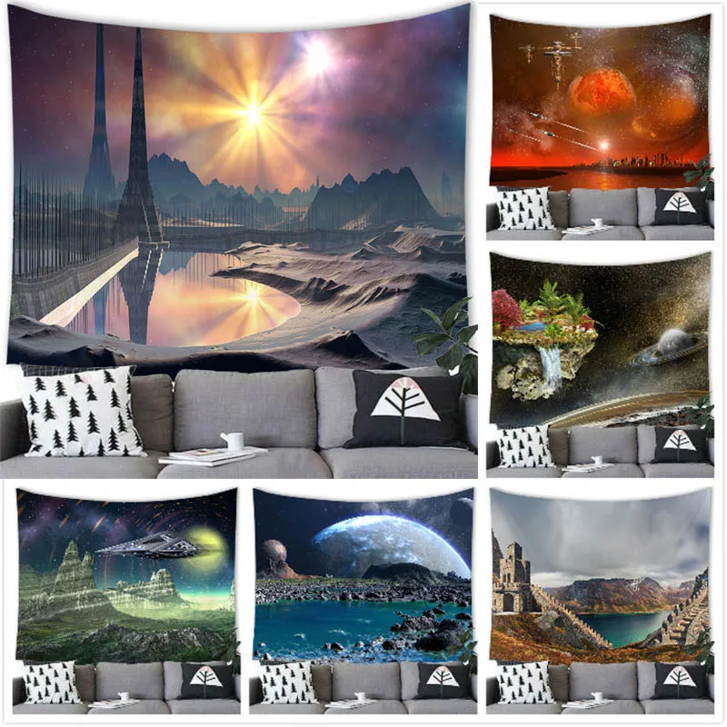 Креативный настенный гобелен в стиле научной фантастики