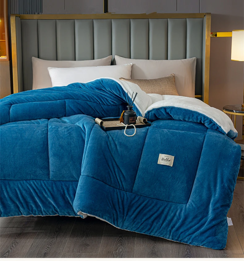 Soft Winter Berber Fleece Quilt Core Thick Warm Quilt Big Size Comforter 220*240CM