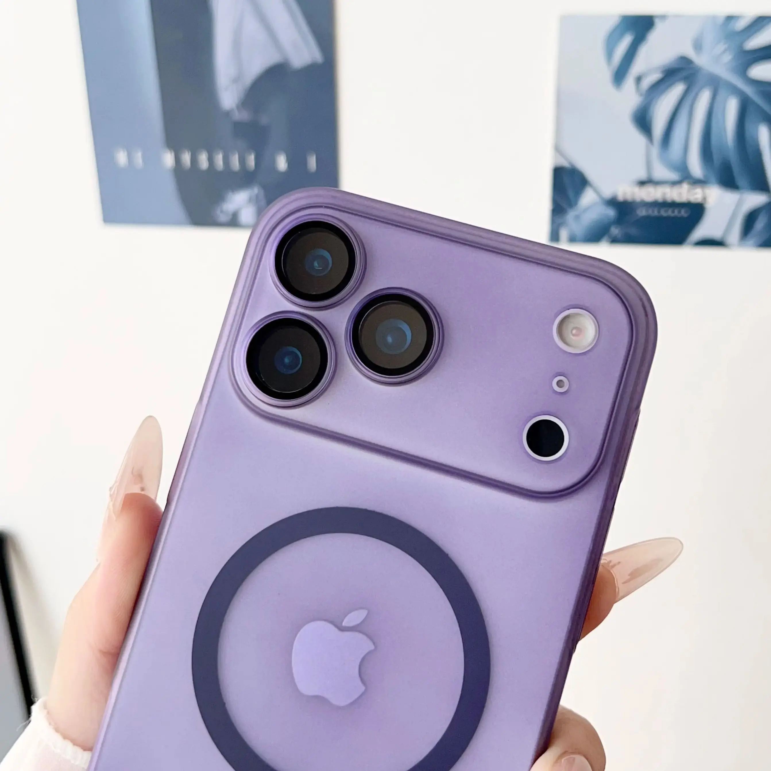 عدسة زجاجية بلوري لهاتف Magsafe حافظة مغناطيسية لهاتف iPhone 17Air 16E 16 15 14 Plus 13 12 11 17 Pro Max غطاء شفاف للشحن اللاسلكي #2