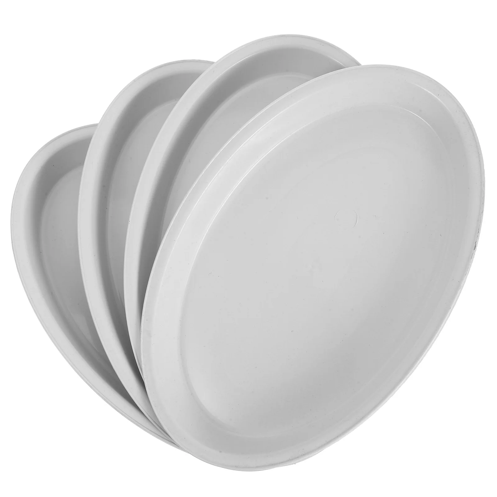 

4Pcs Oval Plant Trays Plastic Water Catch Saucer for Indoor Outdoor Potted Plants Drainage Protection Heavy Duty PP Bonsai