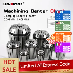 ER11 ER16 ER20 ER25 ER32 Spring Collet High Precision 0.005/0.008mm Collet Chuck for CNC Engraving Machine Milling Lathe Tool