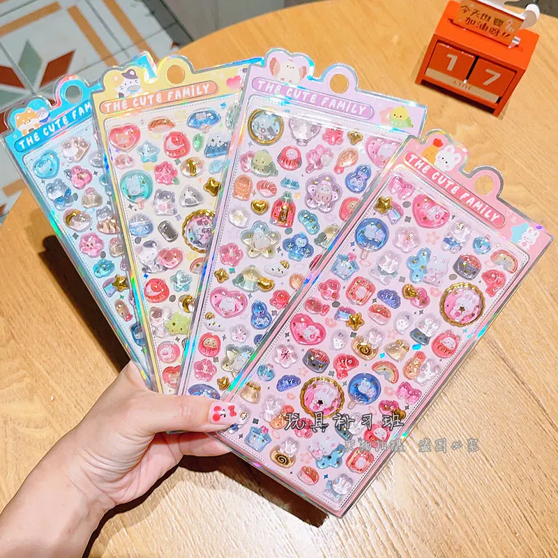 

Kawaii мультфильм животных милый питомец 3D рельефные наклейки творчество горячее тиснение наклейка мобильный телефон Diy украшения игрушки подарок