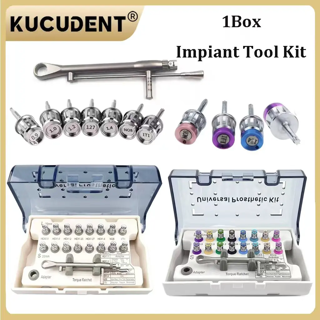 

KUCUDENT Autoclavable Implant Torque Wrench Kit 10-70Ncm with Screwdrivers for Dental Implant Restoration and Abutment Work