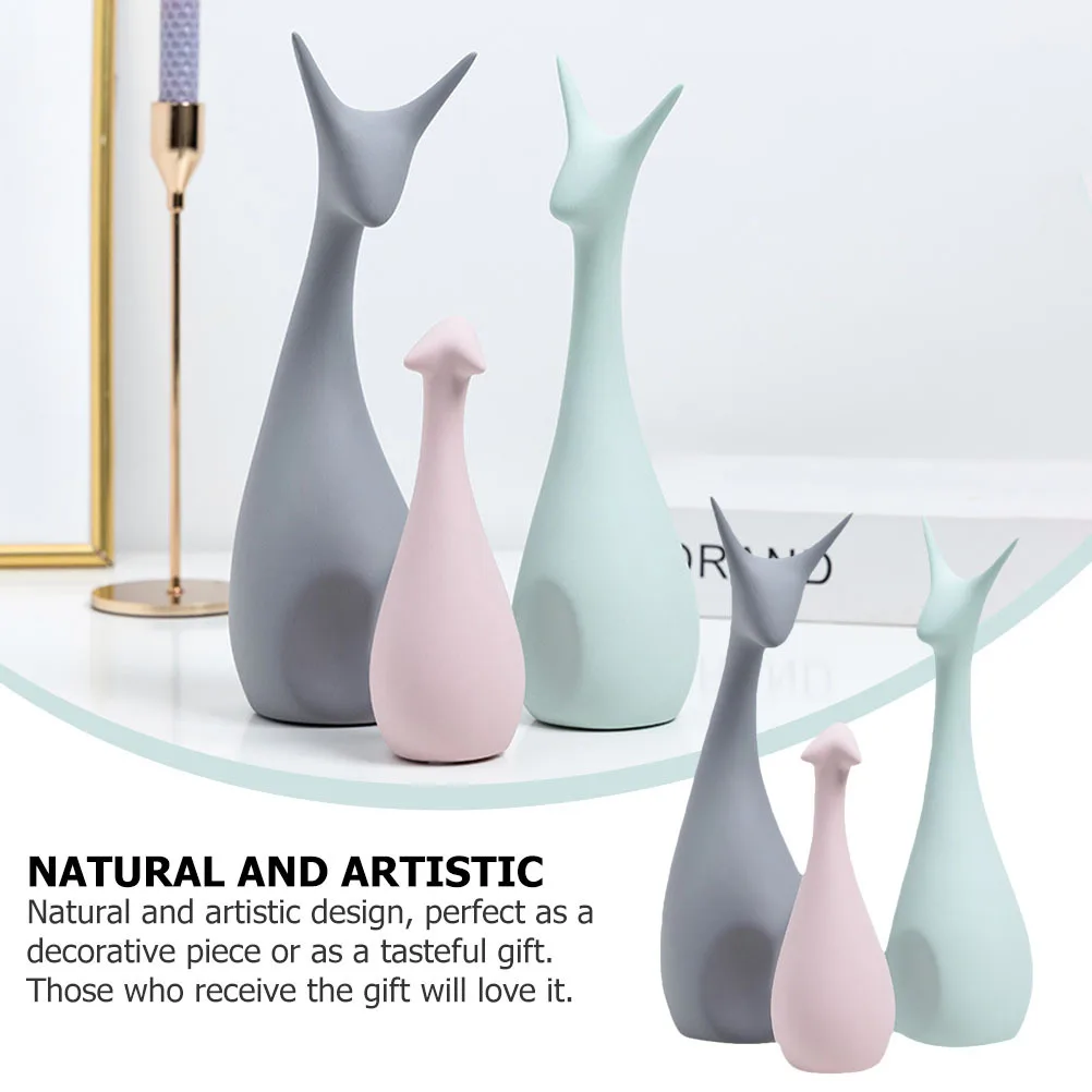 

1Set Ceramic Animal Ornament Creative Vivid Sculpture Ceramic Craft for Home Office Living Room Decorative Display