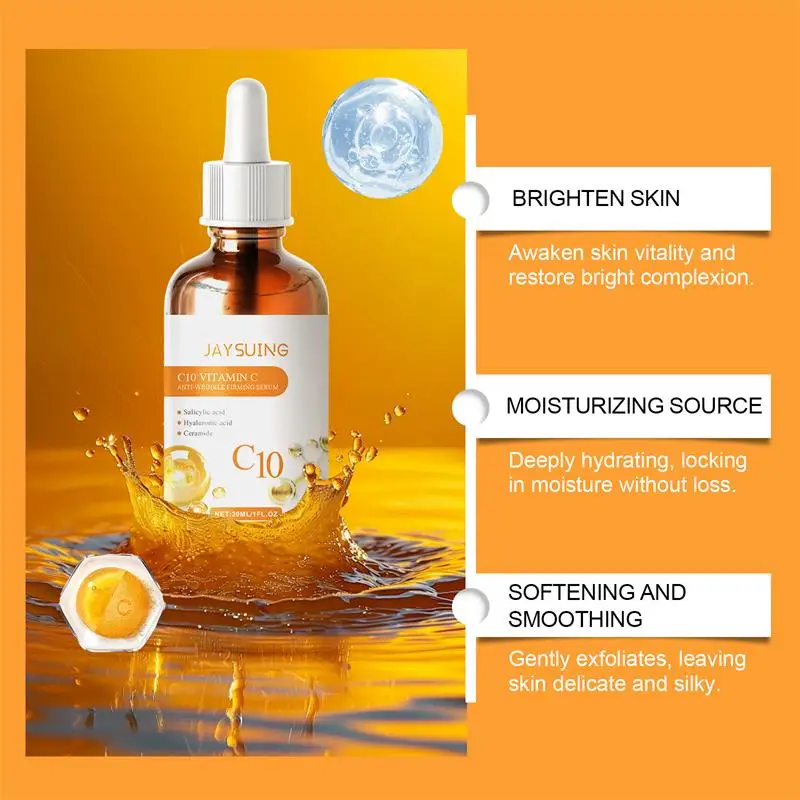 Serum penghilang keriput wajah, Vitamin C penghilang keriput wajah, pengencang, memudarkan garis halus, esensi Anti Penuaan, pemutih, mencerahkan, menutrisi Perawatan Kulit