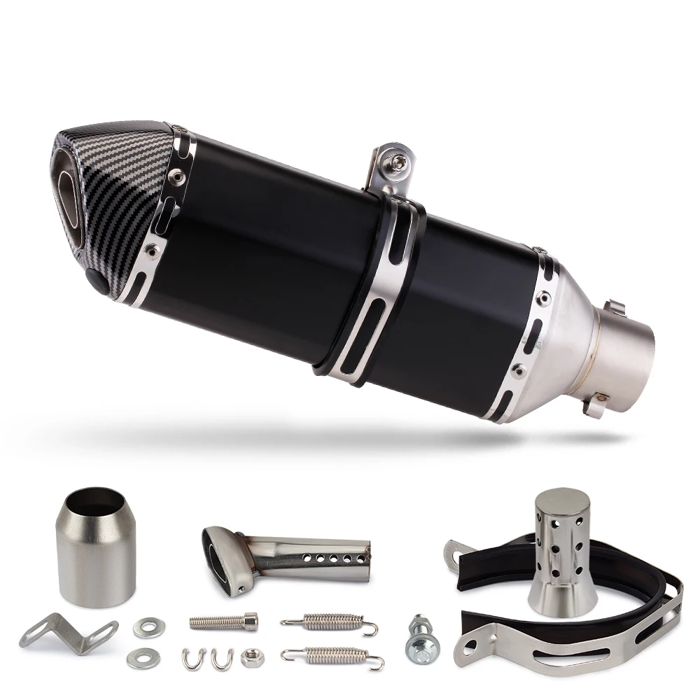 Universal 51mm Silencer Modify Motorcycle Exhaust 370MM Hexagon Muffler Pipe with DB Killer For XMAX300 300NK RS Panigale V4 nvx