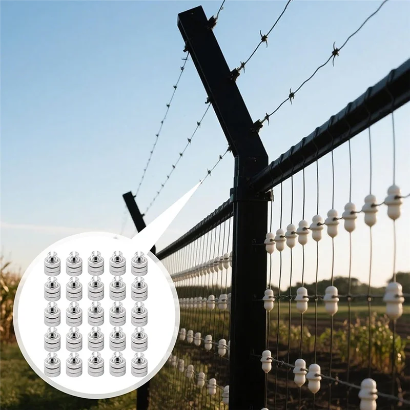 A69E25 Pcs Aluminum Split Bolt Joint Clamp Silver Fence Wire Clamps Heavy Duty Split Bolt Joint Connectors
