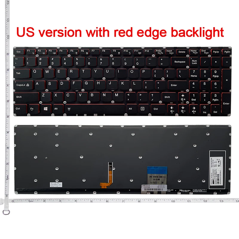Klawiatura podświetlana RU/KR/US do laptopa Lenovo IdeaPad Y50-70 Y50-80 Y50P-70-ISE Y50P-70-IFI Y50-70AS Y50-70AM U530 U530T U530P-IFI