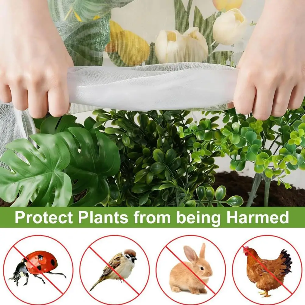 Vegetable Garden Net Heavy Duty Garden Mesh Netting for Raised Beds Screen Plant Covers with Drawstring Clips Vegetable Fruit