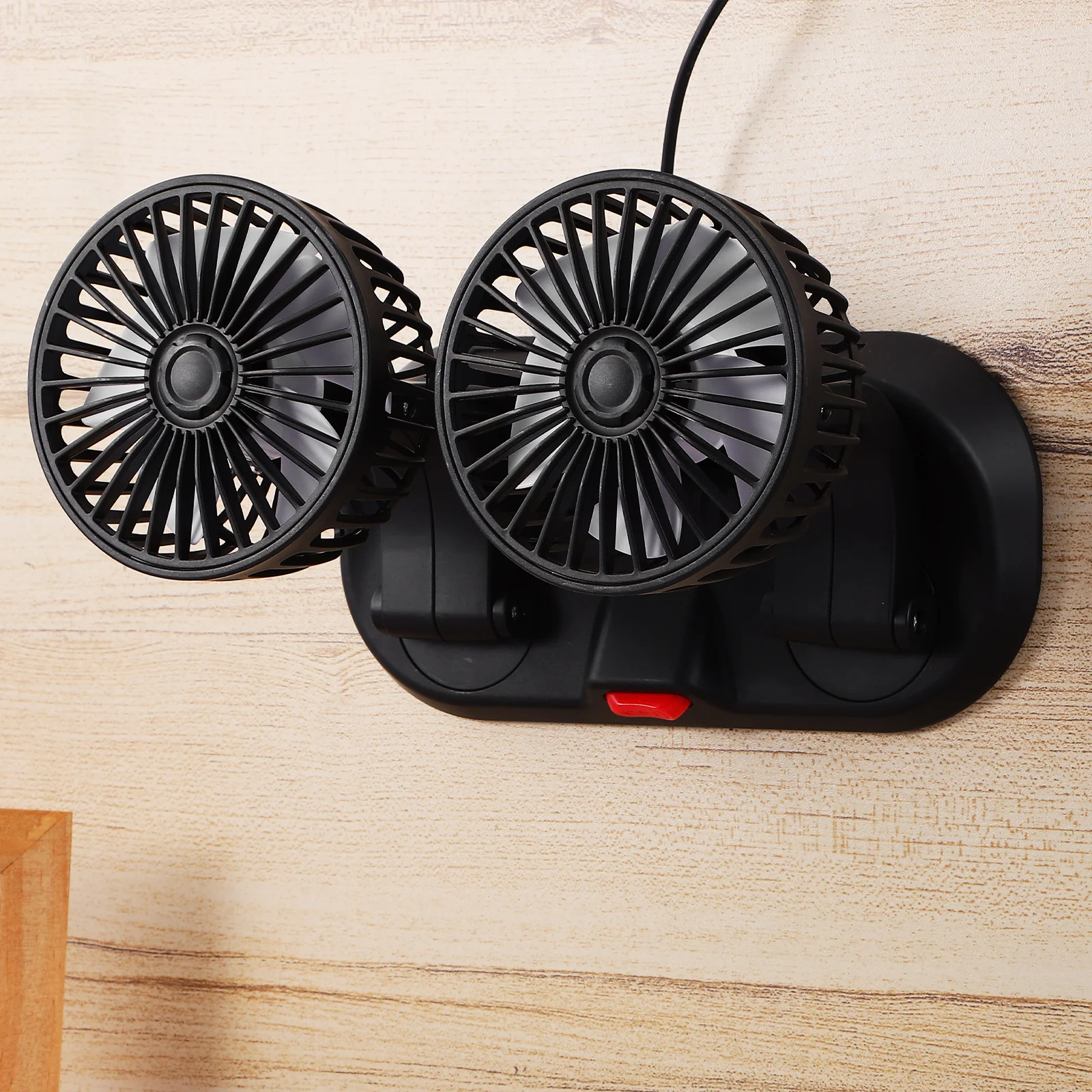 

Dual head For Car Foldable Rechargeable USB Quiet Cool Air Small Fan Portable Cooling Double Electric Car Fan Device