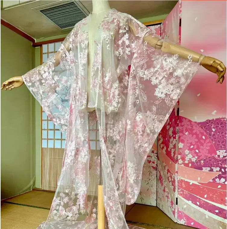 Japanese Silk Jacket, Kimono, Bathrobe, Women's Embroidered Dance Costume, Bride's Hanfu