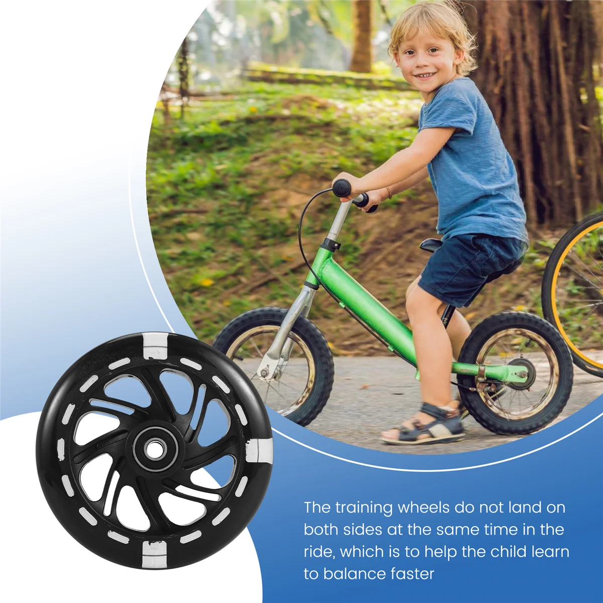 

ABAZJ 1Pair 120mm Children Scooter LED Lights Flashing Wheels with Bearings Front/Rear LED Flashing Scooter Wheels,Black