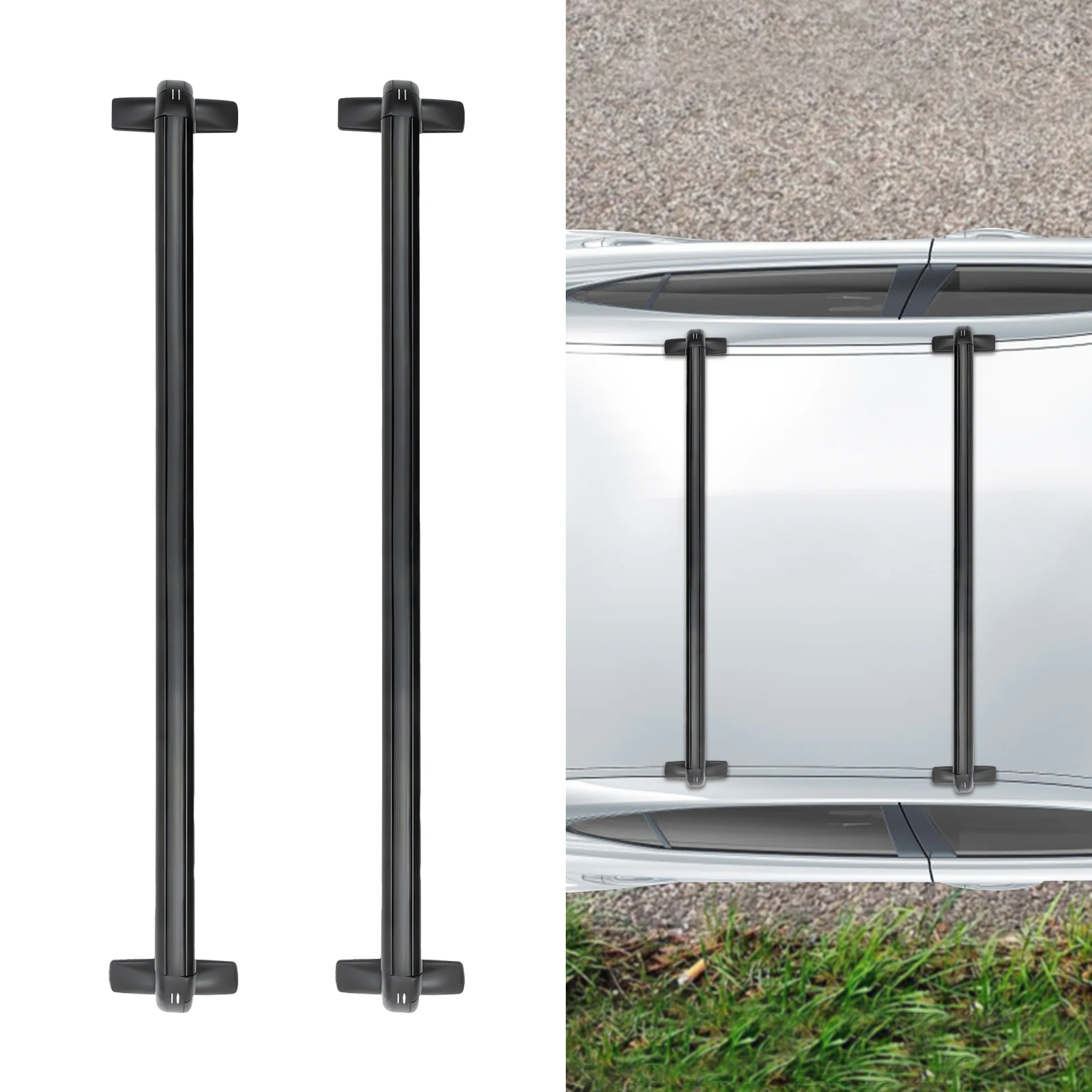 

【Free Shipping】100cm Aluminum Universal Car Roof Rack with Lock for 4/5 Door Cars - High Load 75kg Car Roof Bars