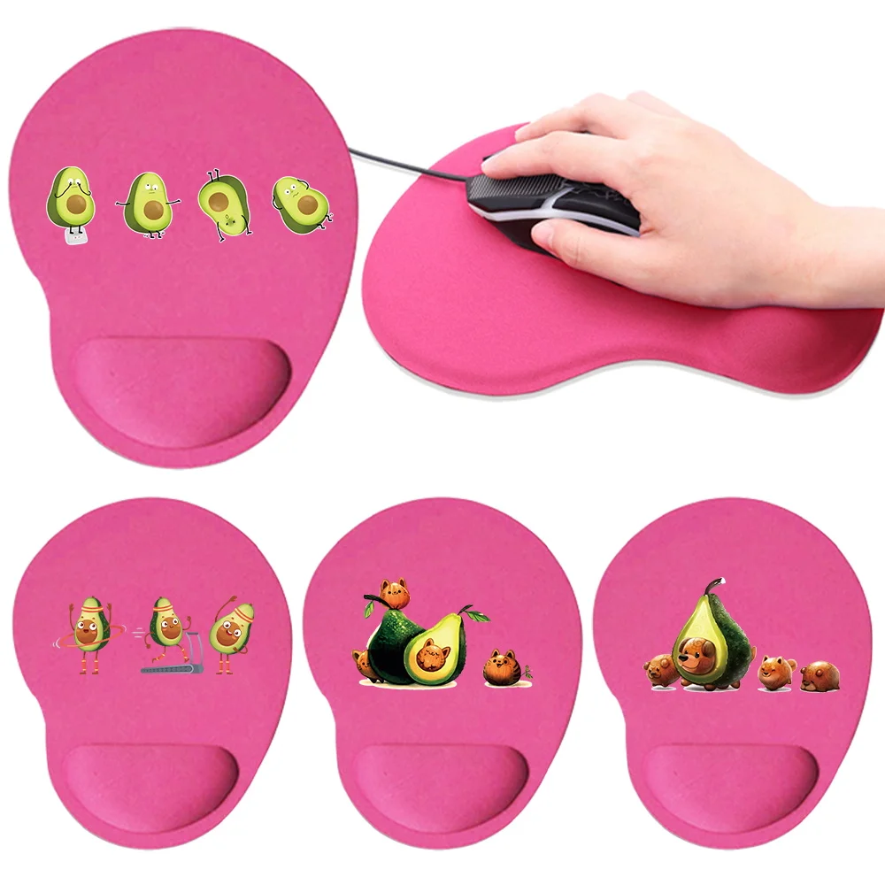 Wrist Guard Mouse Pad Avocado Series Relieves Hand Fatigue Supports The Wrist Soft Pads Non Slip Mice Mat for Laptop Compute