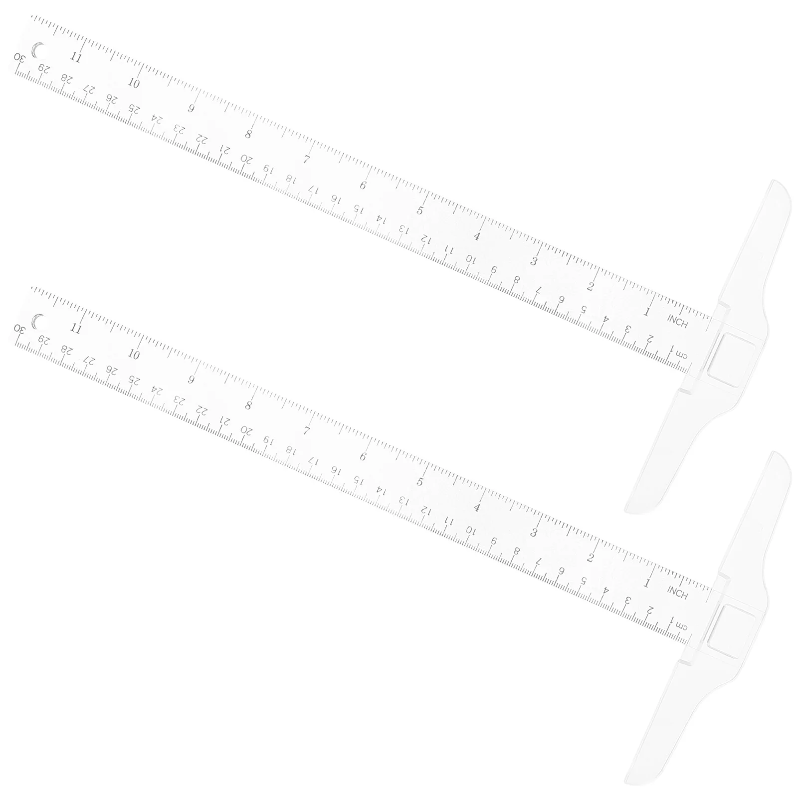 2 قطعة T-مربع حاكم 30 سنتيمتر مزدوجة الجانب مقياس أداة قياس البلاستيك لصياغة دقيقة الهندسة استخدام المدرسة #5