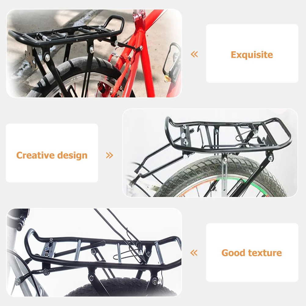 1pc Aluminum Alloy Bike Rear Rack Lightweight Folding Bicycle Carrier For Multi-Function Wear-Resistant Back Holder
