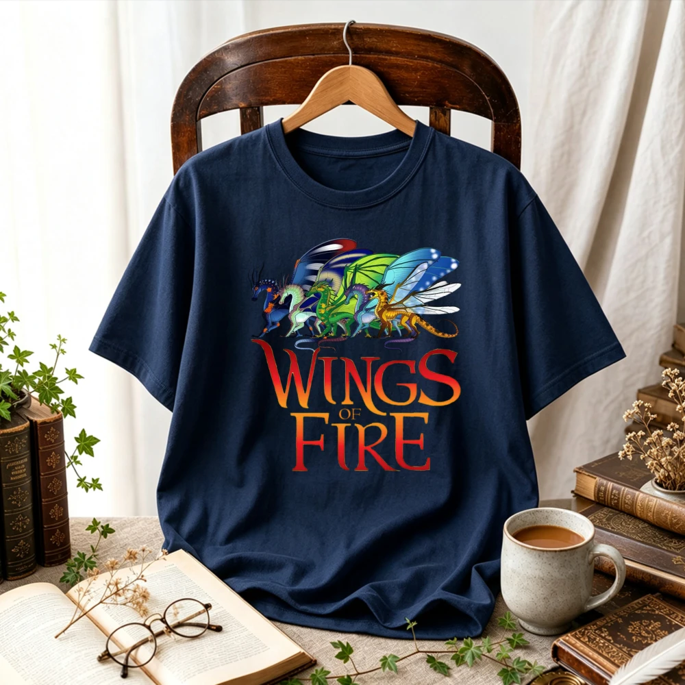 Wings of Fire Silk Tribe Dragons Graphic T-Shirt Fantasy Dragon Characters Unisex Wings of Fire Book Series Fandom Casual Tops