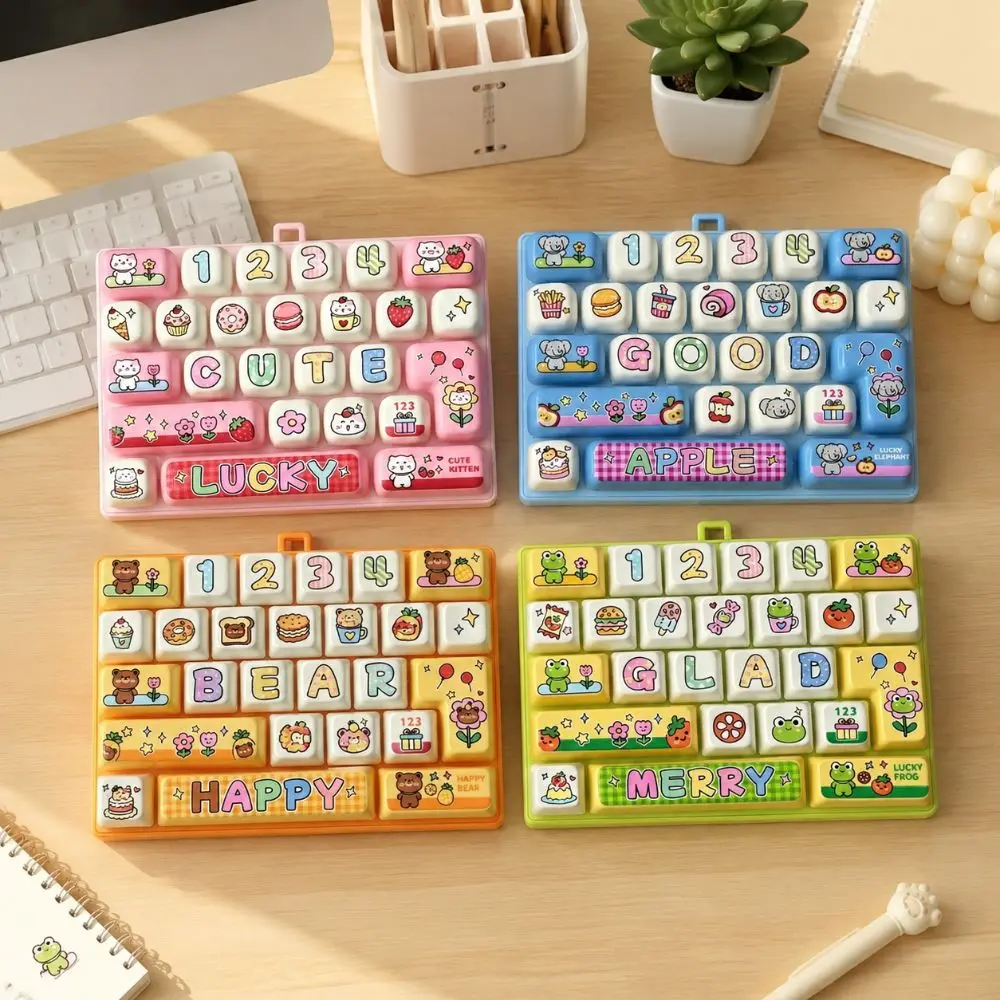 26 Keys Mechanical Keyboard Toy Hangable Creative Stress Relief Fidget Toy Gift Toy Clear Key Sounds Bag Pendant Charm