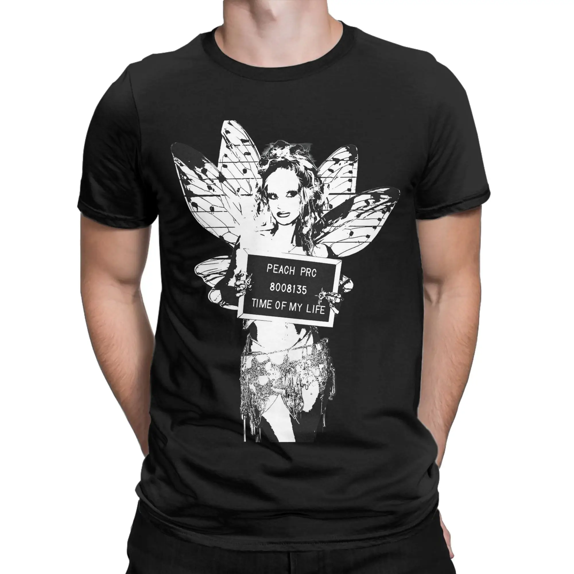 Funny Peachs Prcs Fairy T-Shirt Men Crew Neck Pure Cotton T Shirts  Short Sleeve Tees New Arrival Clothes