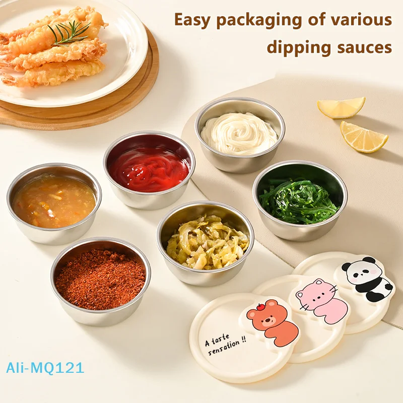 

Leak-proof Seasoning Box Portable 304 Stainless Steel With Sealed Lid Condiment Containers 170ML Sauce Cup Small Storage Box