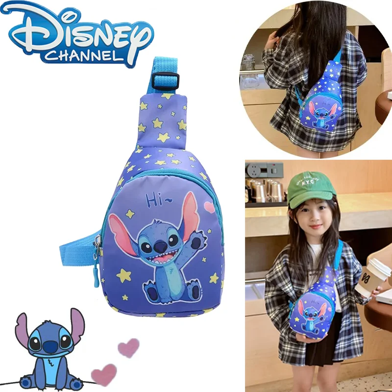 กระเป๋าแฟชั่น Disney Stitch ลายการ์ตูนสำหรับเด็กกระเป๋าสะพายข้างกระเป๋าเป้ลำลองสะพายหลังขนาดเล็กของขวัญกระเป๋าสะพายไหล่ขนาดเล็กแบบสบายๆรูปอะนิเมะ