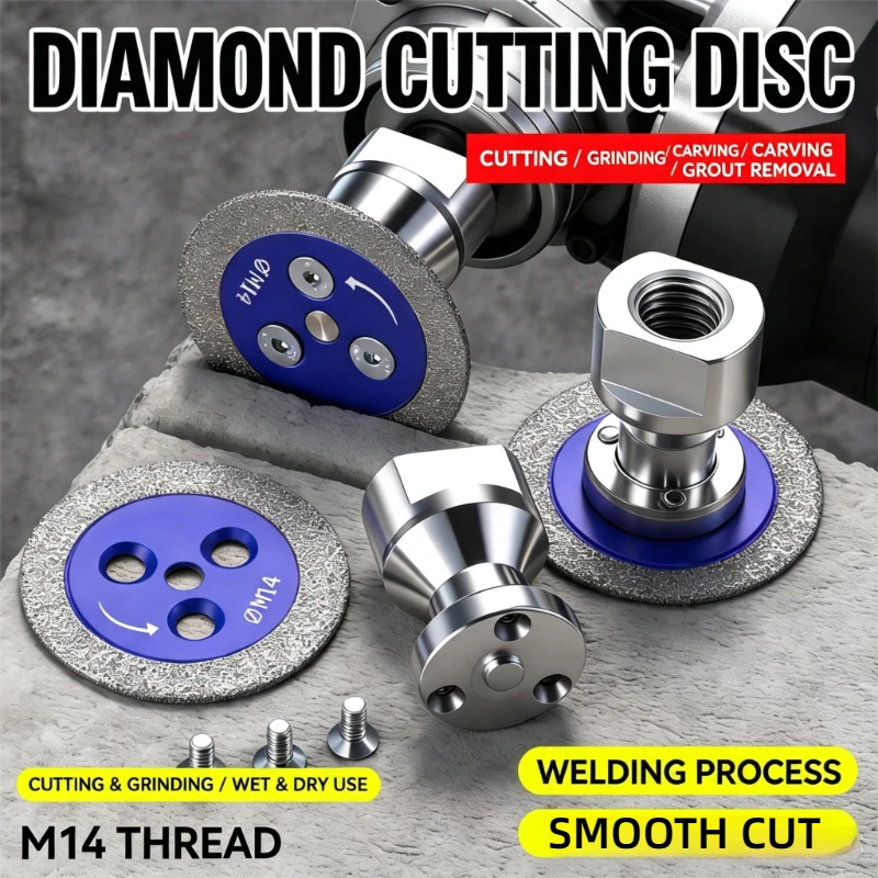 M14 Thread 50mm Mini Diamond Saw Blade Stone Cutting Disc Granite Sandstone Concrete Lettering Carving Grinding Engraving Tool