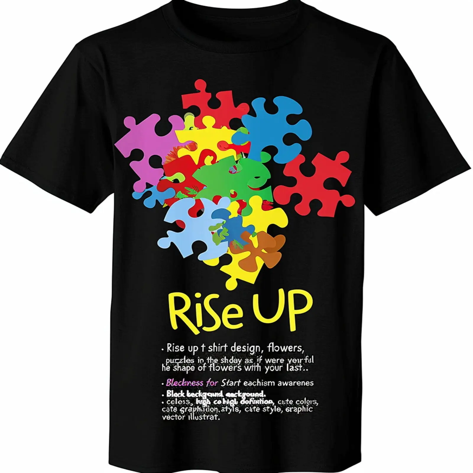 Autism Awareness Floral Pieces TShirt Start Each Day as if it Were Your Last