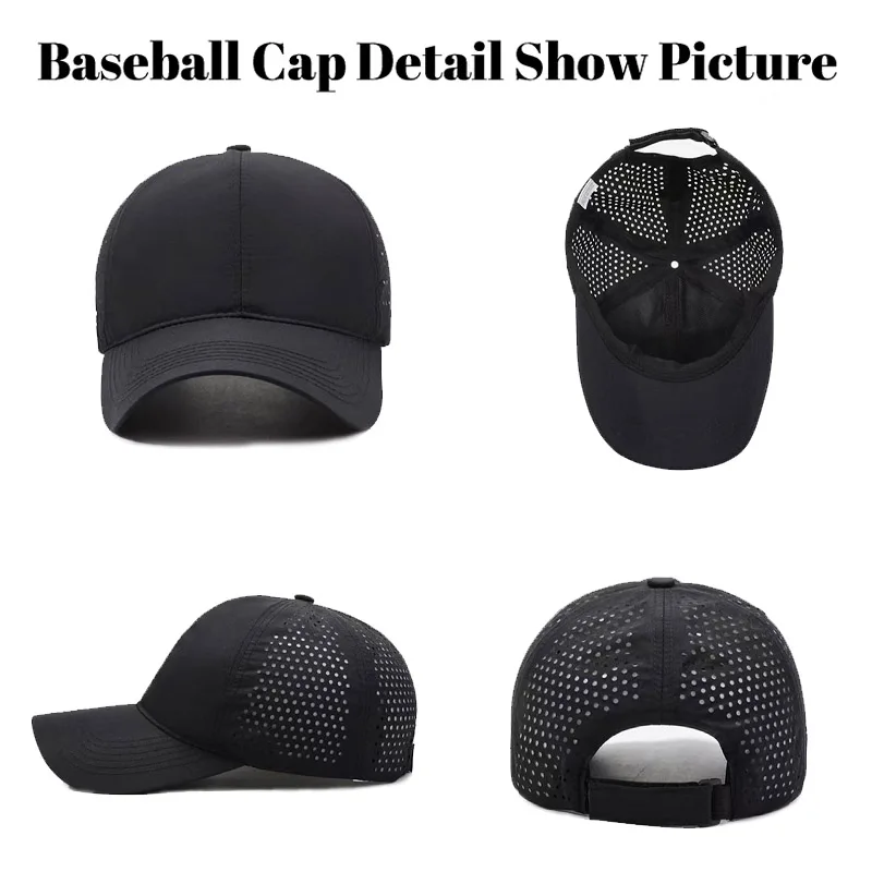 Cappello da uomo con piastra leggera in tinta unita Berretto estivo traspirante in rete grande Berretto da baseball con protezione solare ad asciugatura rapida