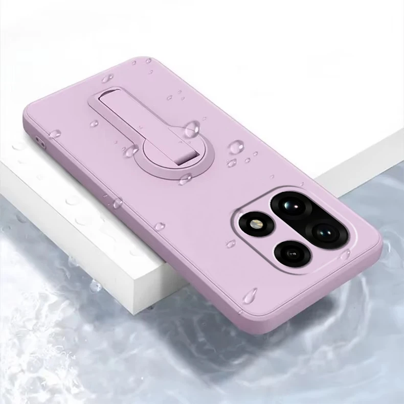 Case for OnePlus 15 13 Liquid Silicone Stand Holder Soft Phone Skin Cover for Upgrade Shockproof Back Funda