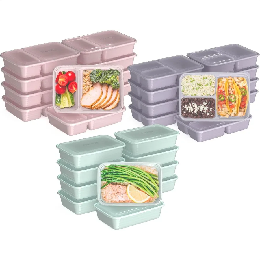 

Bentgo Prep 60Piece Meal Prep Kit Reusable Food Containers 1Compartment 2Compartment 3Compartments for Healthy Eating Microwave