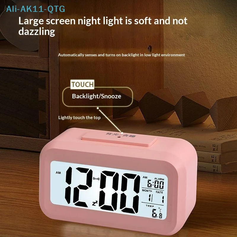 NEW Digital Compact Alarm Clock Multiple Colors Temperature Date Display Snooze Function For Bedroom Office Students Dorm